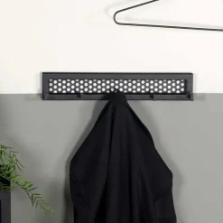Wohnen Garderobenhakenleiste aus Stahl in Schwarz - Orcia