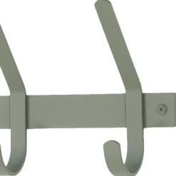 Wohnen Garderobenleiste in Graugrün mit 5 Doppelhaken - Roosenia