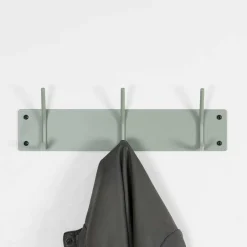 Wohnen Garderobenleiste mit 3 Haken in Graugrün - Oxnard