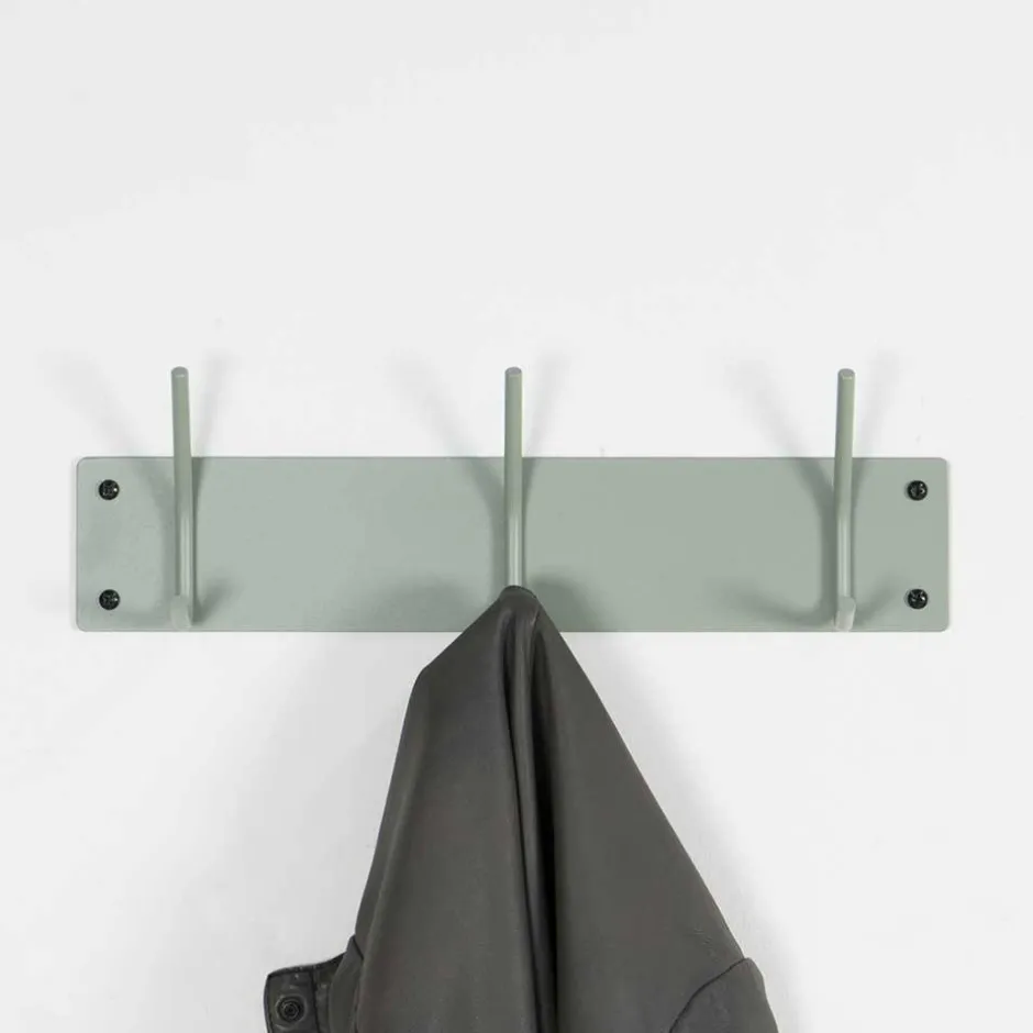 Wohnen Garderobenleiste mit 3 Haken in Graugrün - Oxnard