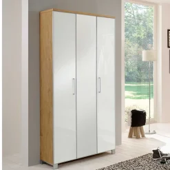 Wohnen Garderobenmöbel Set Wynoca in Weiß Glas beschichtet (fünfteilig)