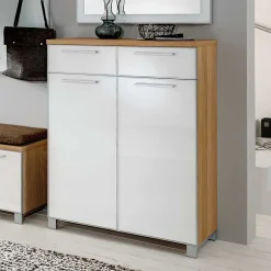 Wohnen Garderobenmöbel Set Wynoca in Weiß Glas beschichtet (fünfteilig)