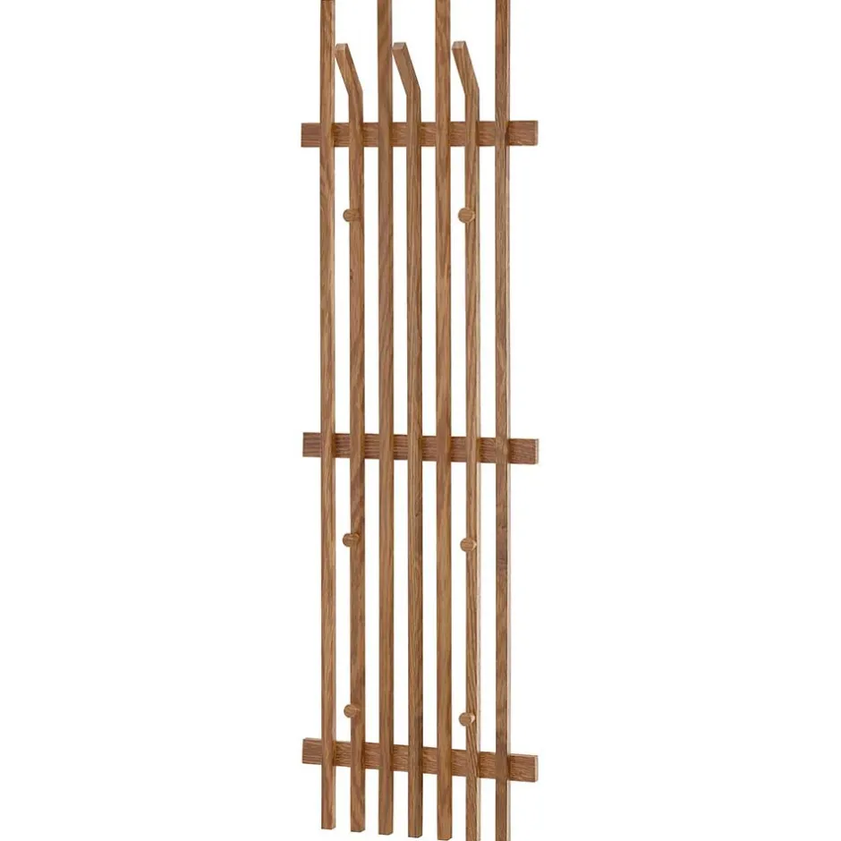 Wohnen Garderobenpaneel aus Eichenholz Leisten - Gangizo