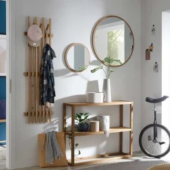 Wohnen Garderobenpaneel aus Eichenholz Leisten - Gangizo