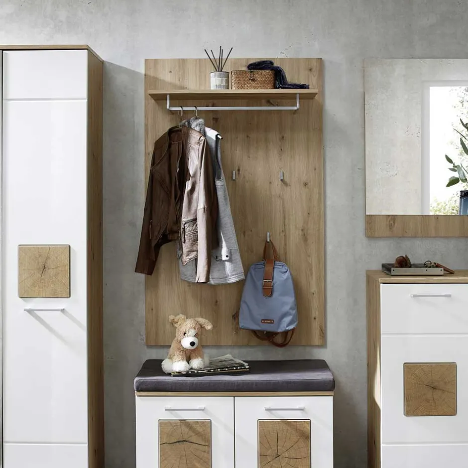Wohnen Garderobenpaneel in Wildeiche Holzoptik - Zelio
