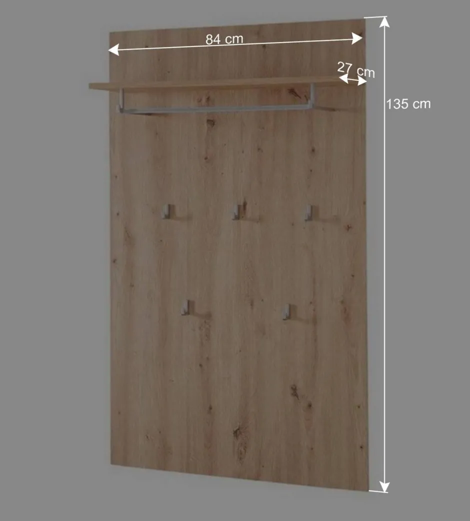 Wohnen Garderobenpaneel in Wildeiche Holzoptik - Zelio