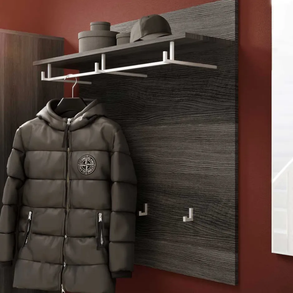 Wohnen Garderobenpaneel mit Stange & 6 Haken - Nancys