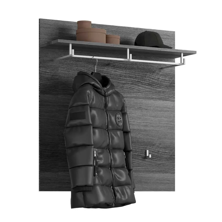 Wohnen Garderobenpaneel mit Stange & 6 Haken - Nancys