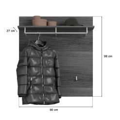 Wohnen Garderobenpaneel mit Stange & 6 Haken - Nancys