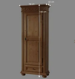 Wohnen Garderobenschrank Terezza aus Fichte Massivholz