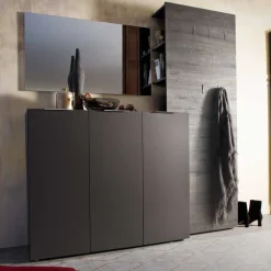 Wohnen Garderobenset Badija in Anthrazit Wenge Braun (dreiteilig)