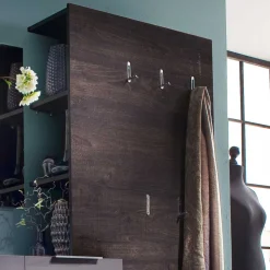Wohnen Garderobenset Badija in Anthrazit Wenge Braun (dreiteilig)