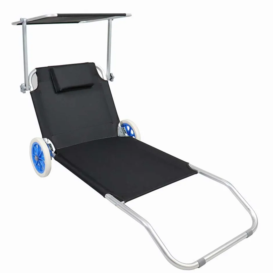 Garten & Strand Roll-Liege mit Dach - Locoro^Wohnen Hot