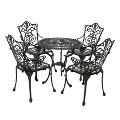 Wohnen Garten Aluguss Sitzgruppe für 4 Personen - Berucas (fünfteilig)