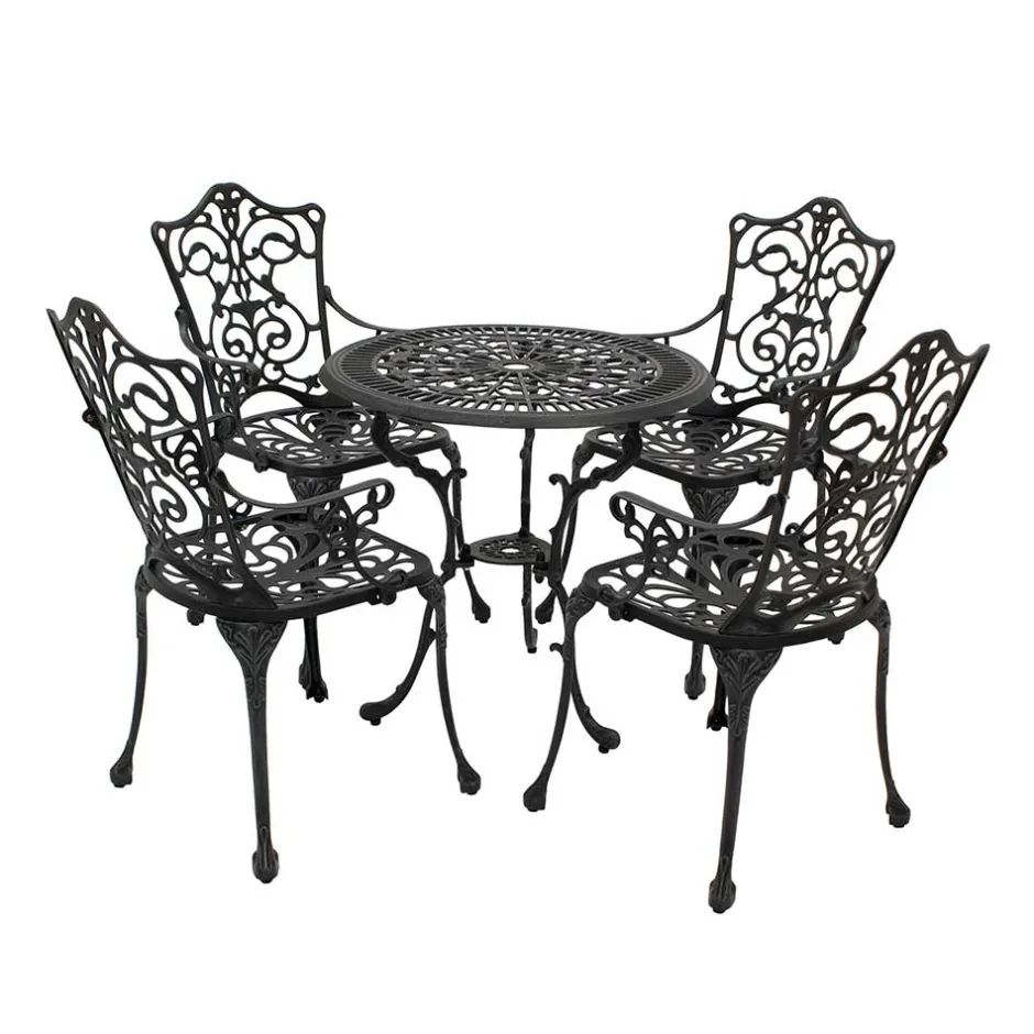 Wohnen Garten Aluguss Sitzgruppe für 4 Personen - Berucas (fünfteilig)