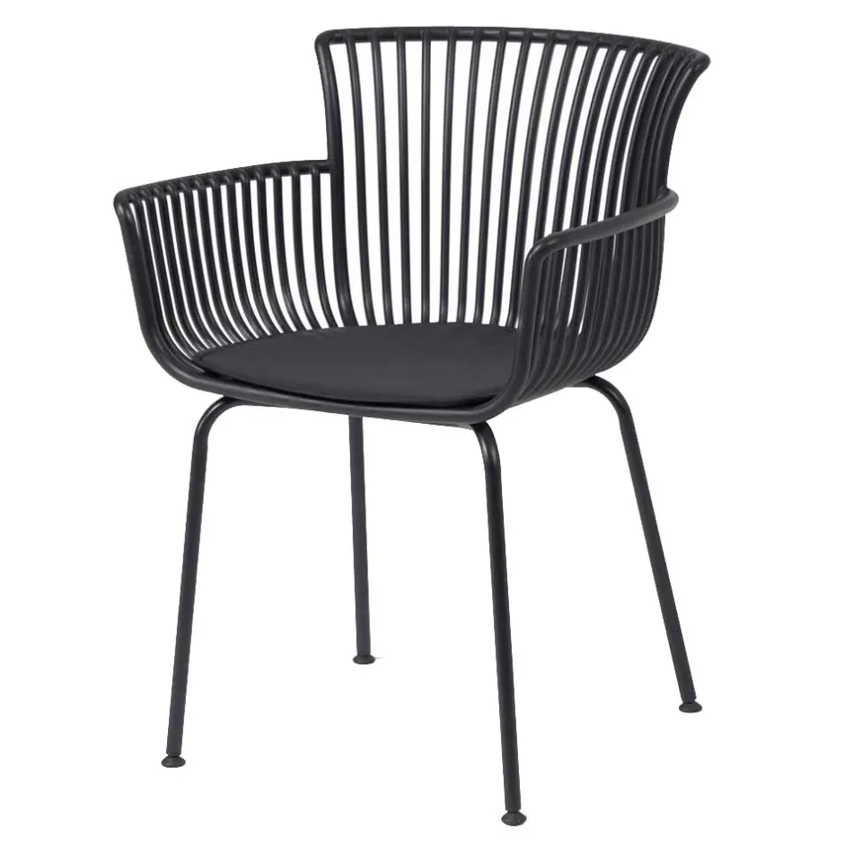 Wohnen Garten Armlehnenstühle in Schwarz - Combo (4er Set)