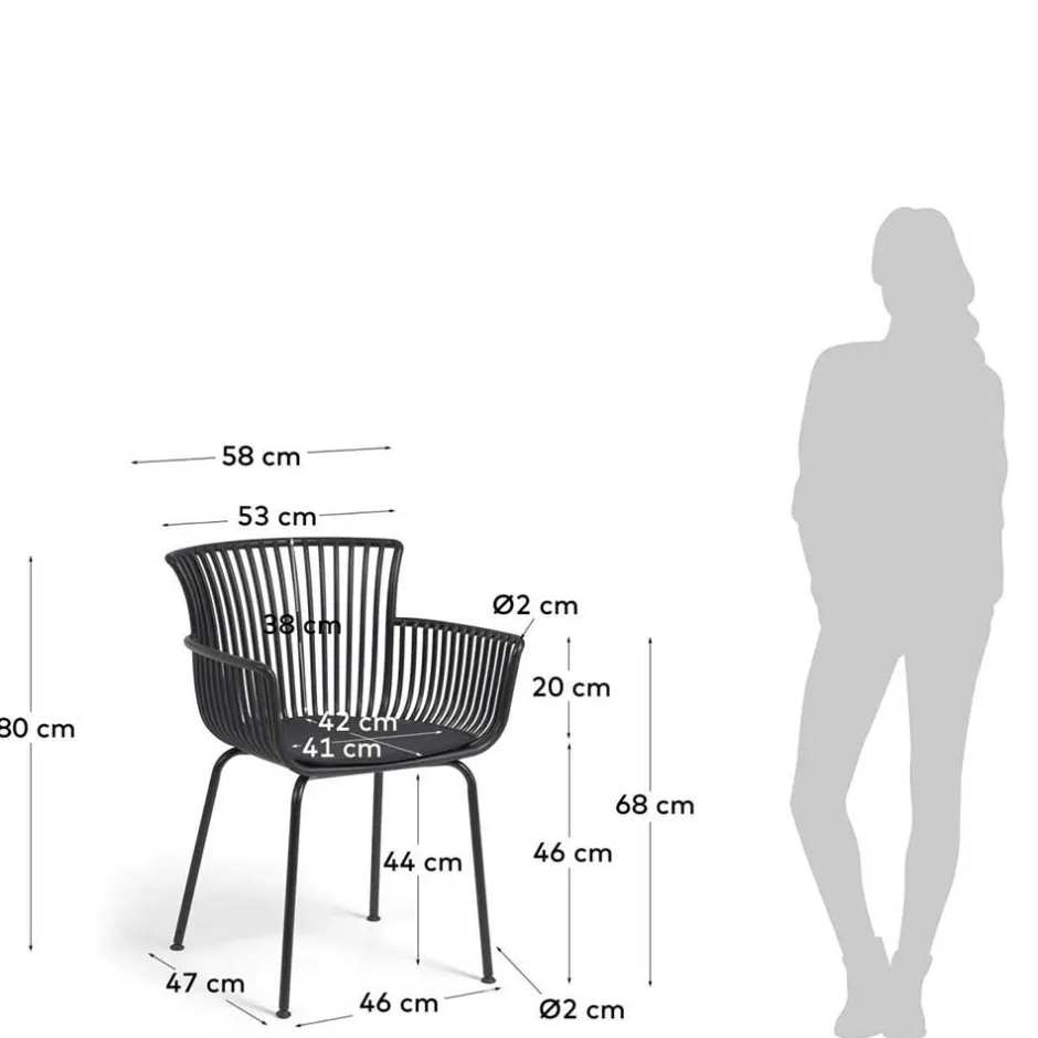 Wohnen Garten Armlehnenstühle in Schwarz - Combo (4er Set)