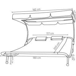 Wohnen Garten Doppelliege mit Sonnendach - Jokna