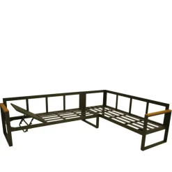 Wohnen Garten Ecksofa und Tisch Set - Asmatio (zweiteilig)