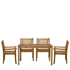 Wohnen Garten Essgruppe aus Akazie massiv - Jawa (fünfteilig)