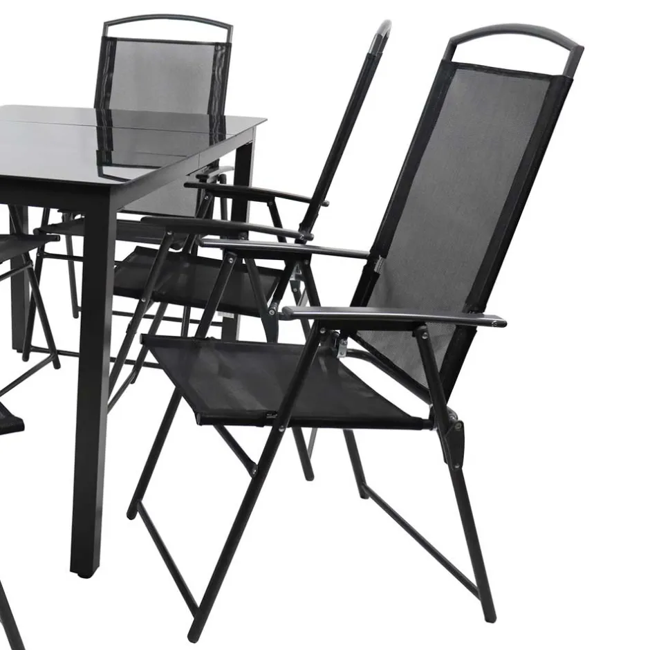 Wohnen Garten Essgruppe in Schwarz - Kameron (siebenteilig)