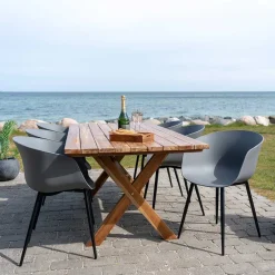 Wohnen Garten Essgruppe mit Holztisch - Waronka (siebenteilig)