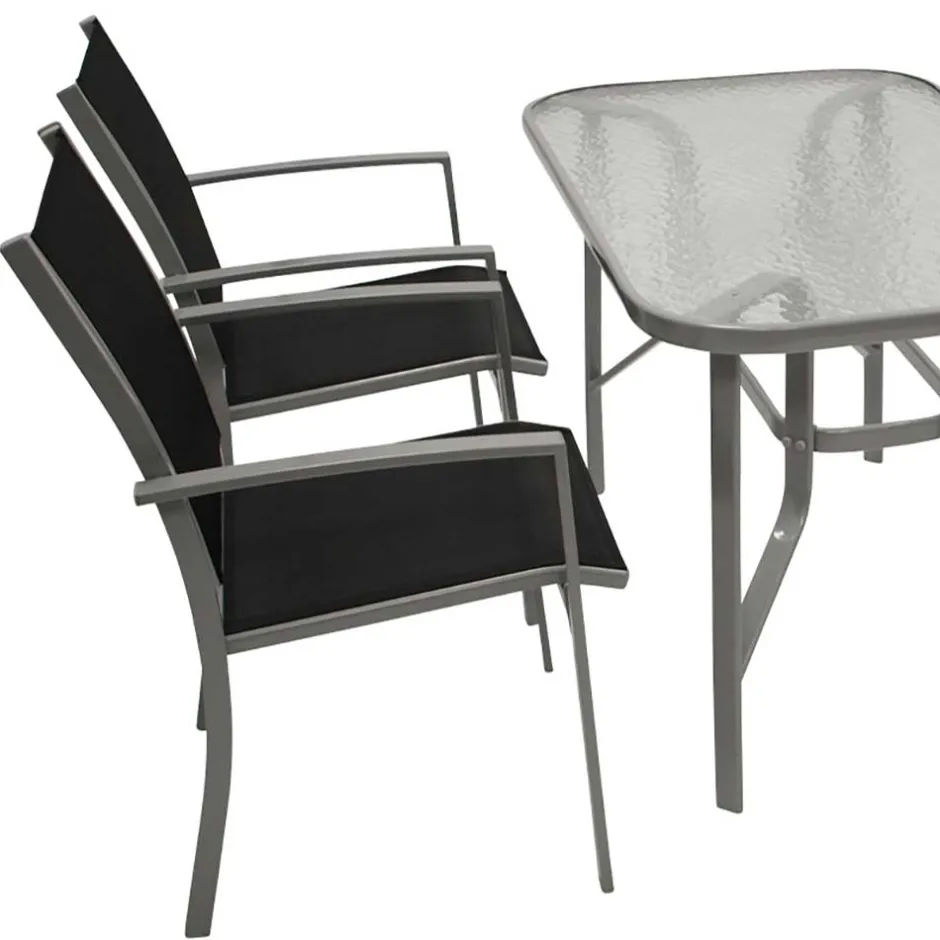 Wohnen Garten Glastisch & Armlehnstühle - Anota (fünfteilig)