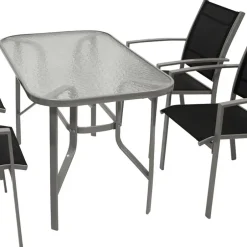 Wohnen Garten Glastisch & Armlehnstühle - Anota (fünfteilig)