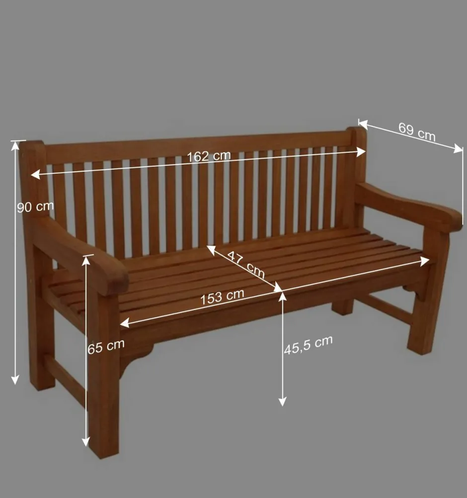Wohnen Garten Holzbank mit drei Sitzplätzen - Shanna