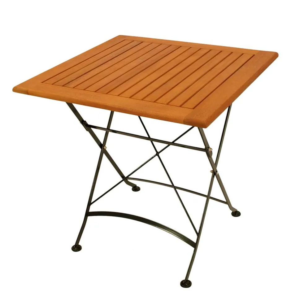 Wohnen Garten Klapptisch aus Eukalyptusholz & Stahl - Nesaris