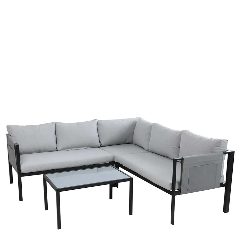 Wohnen Garten Lounge Set mit vier Sitzplätzen - Emeziano (zweiteilig)