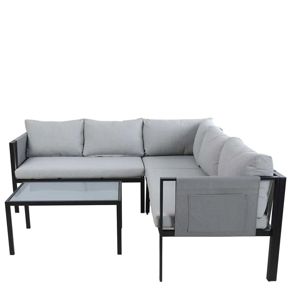 Wohnen Garten Lounge Set mit vier Sitzplätzen - Emeziano (zweiteilig)