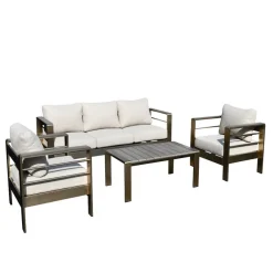 Garten Lounge-Garnitur in Grau - Georgi (vierteilig)^Wohnen Outlet