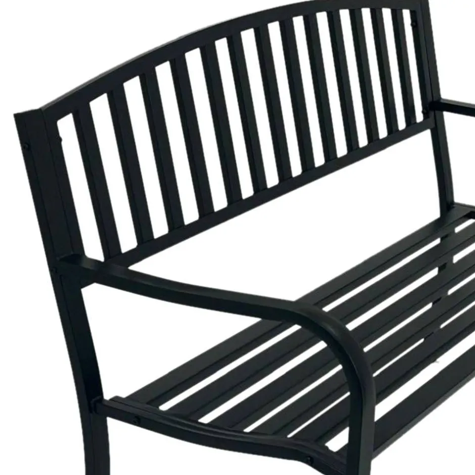 Wohnen Garten Metallbank in Schwarz - Canpur
