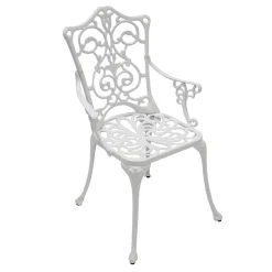 Wohnen Garten Metallstuhl aus Aluminium in Weiß - Castania