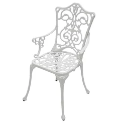 Wohnen Garten Metallstuhl aus Aluminium in Weiß - Castania