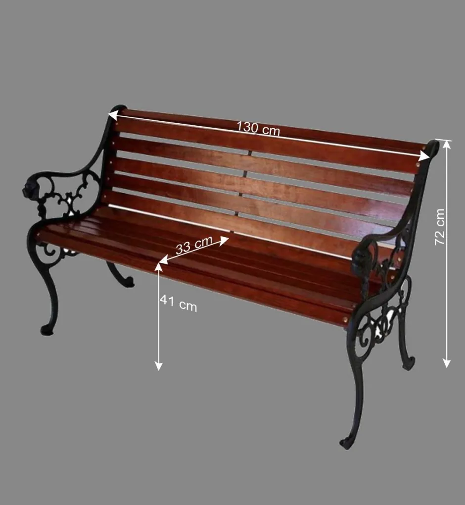 Wohnen Garten Sitzbank Espresso aus Gusseisen