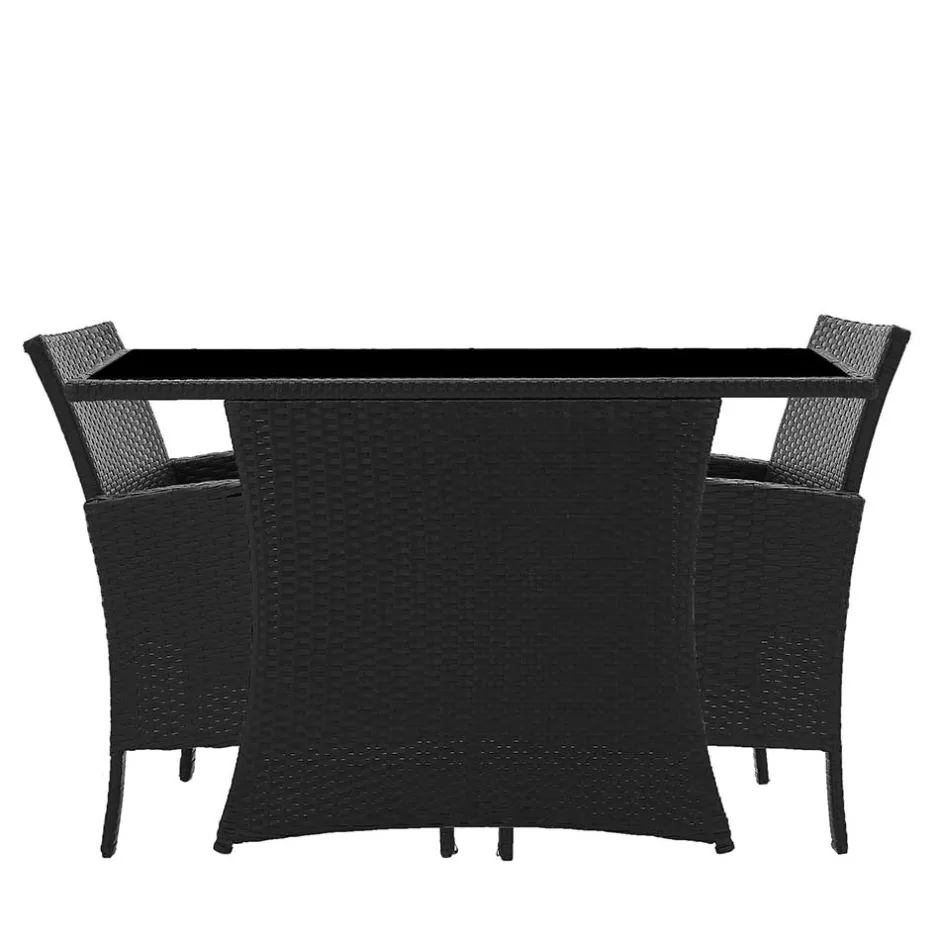 Wohnen Garten Sitzgruppe aus grauem Polyrattan - Ambon (dreiteilig)