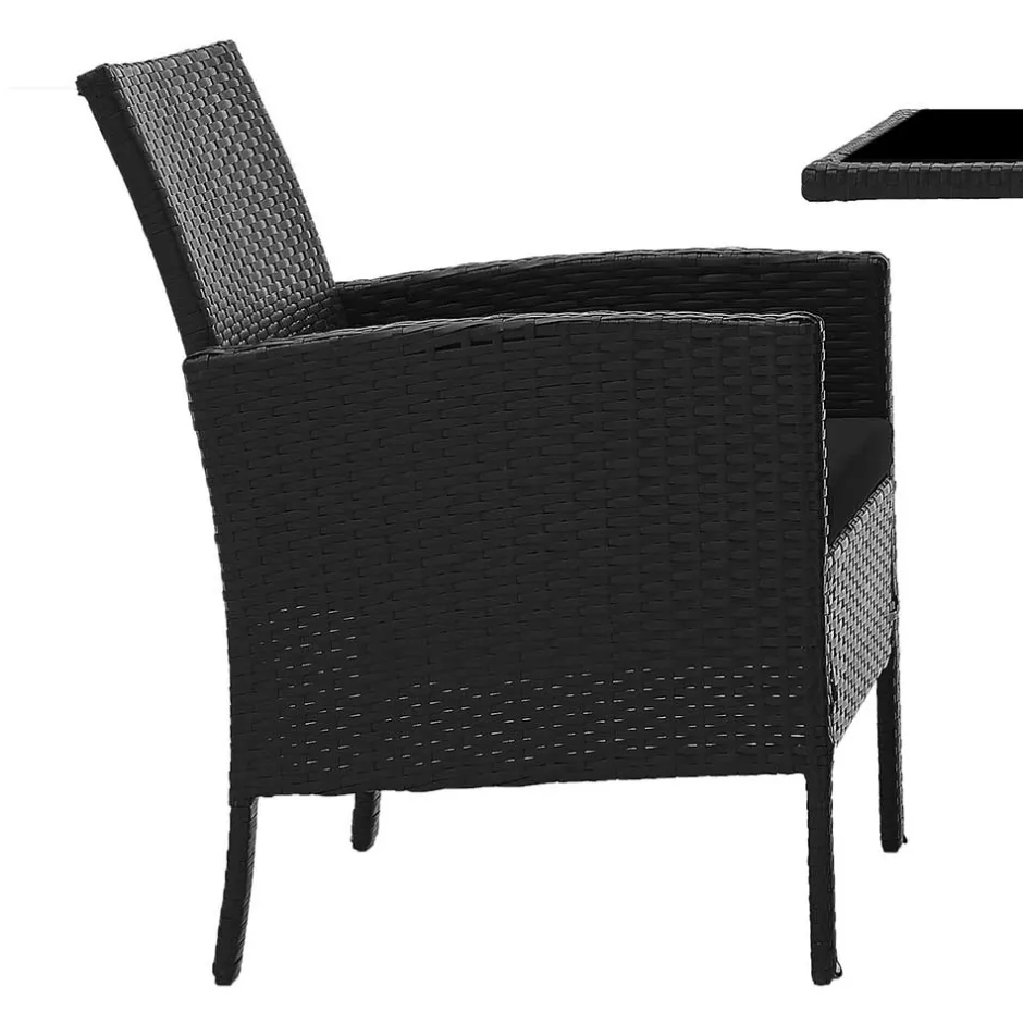 Wohnen Garten Sitzgruppe aus grauem Polyrattan - Ambon (dreiteilig)