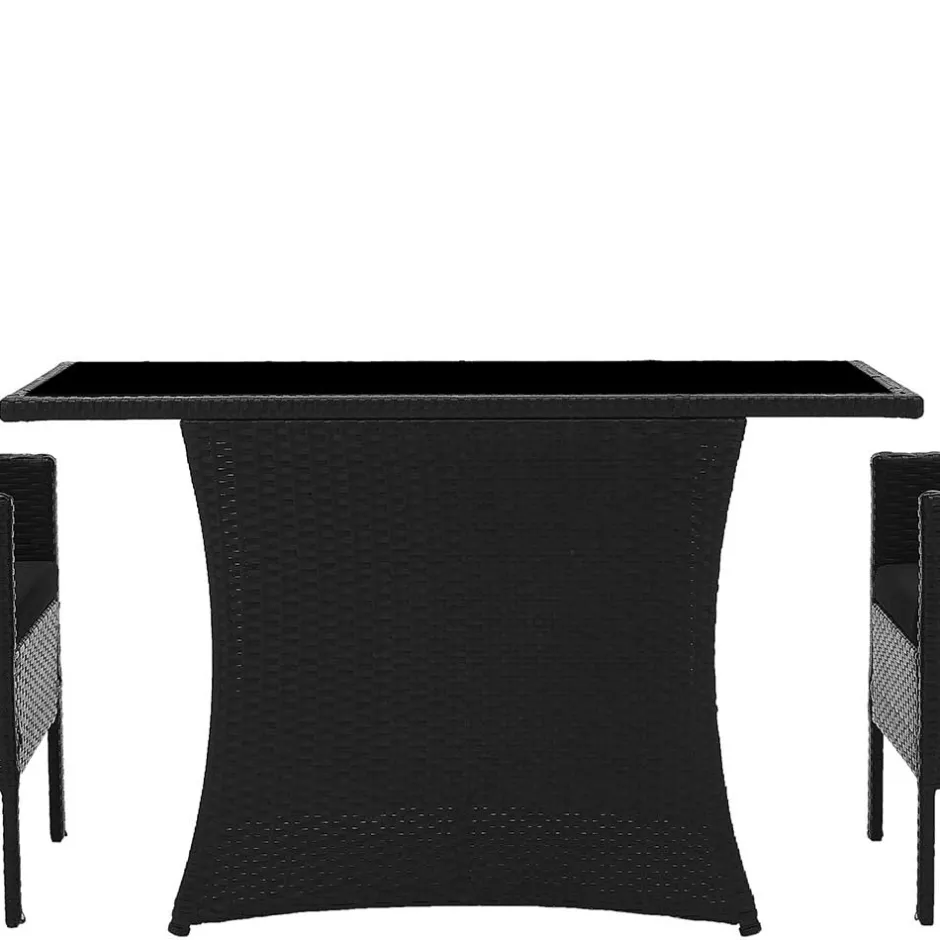 Wohnen Garten Sitzgruppe aus grauem Polyrattan - Ambon (dreiteilig)