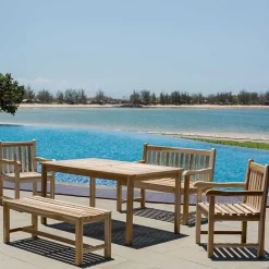 Wohnen Garten Teakholz Sitzgruppe Set - Klahuma (fünfteilig)