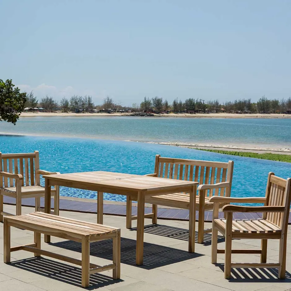 Wohnen Garten Teakholz Sitzgruppe Set - Klahuma (fünfteilig)