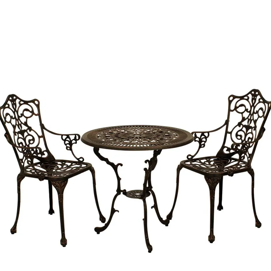 Garten Tisch & 2 Stühle aus Alu Guss - Taifun (dreiteilig)^Wohnen Discount