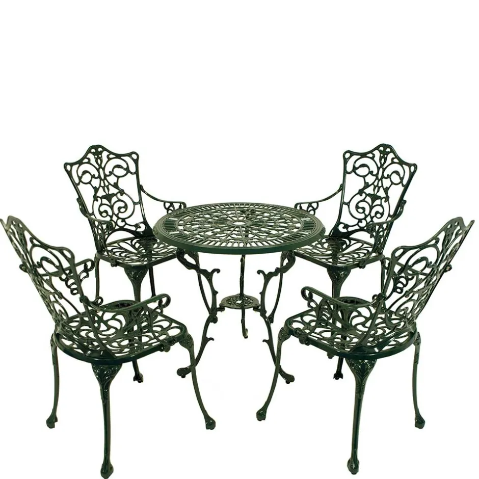 Garten Tischgruppe in Dunkelgrün - Corgova (fünfteilig)^Wohnen Outlet