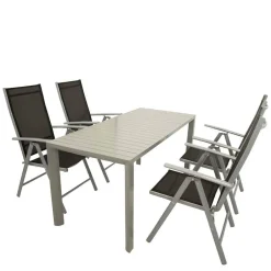 Garten Tischgruppe in Silbergrau - Pratina (fünfteilig)^Wohnen Hot