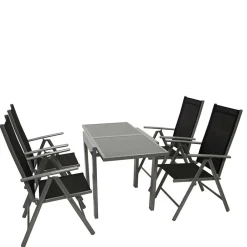 Garten Tischgruppe mit Klappstühlen - Arno (fünfteilig)^Wohnen Clearance