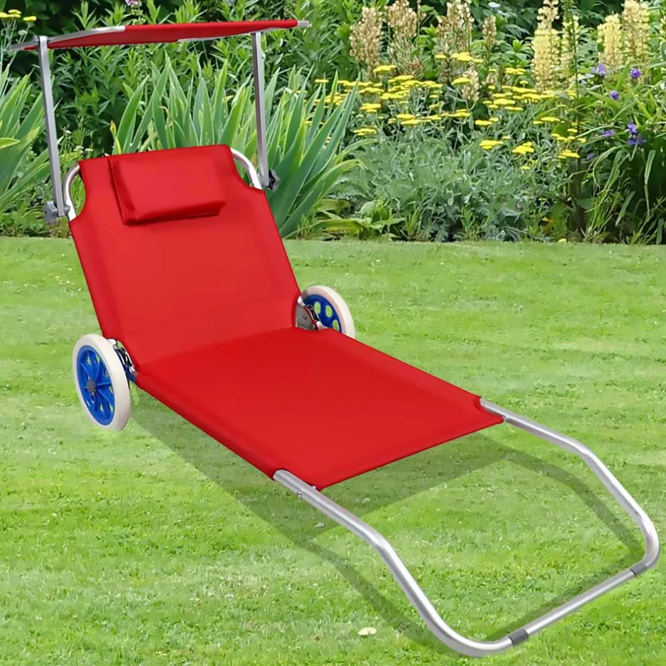 Wohnen Garten- und Strandliege auf Rollen - Padmas