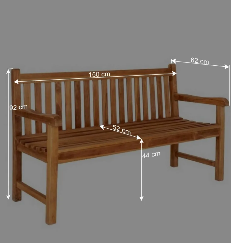Wohnen Gartenbank aus Teak Massivholz geölt - Stamfort