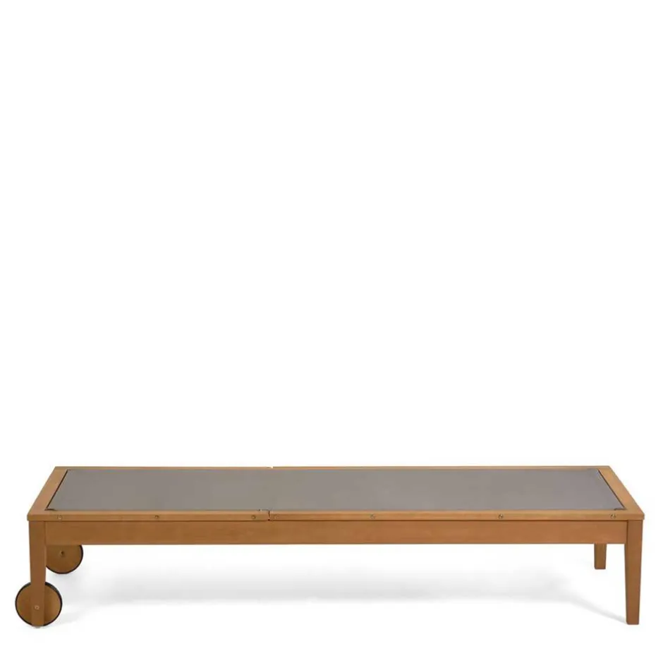 Gartenliege auf Rollen aus Eukalyptusholz - Promo^Wohnen