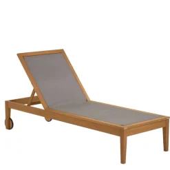 Gartenliege auf Rollen aus Eukalyptusholz - Promo^Wohnen